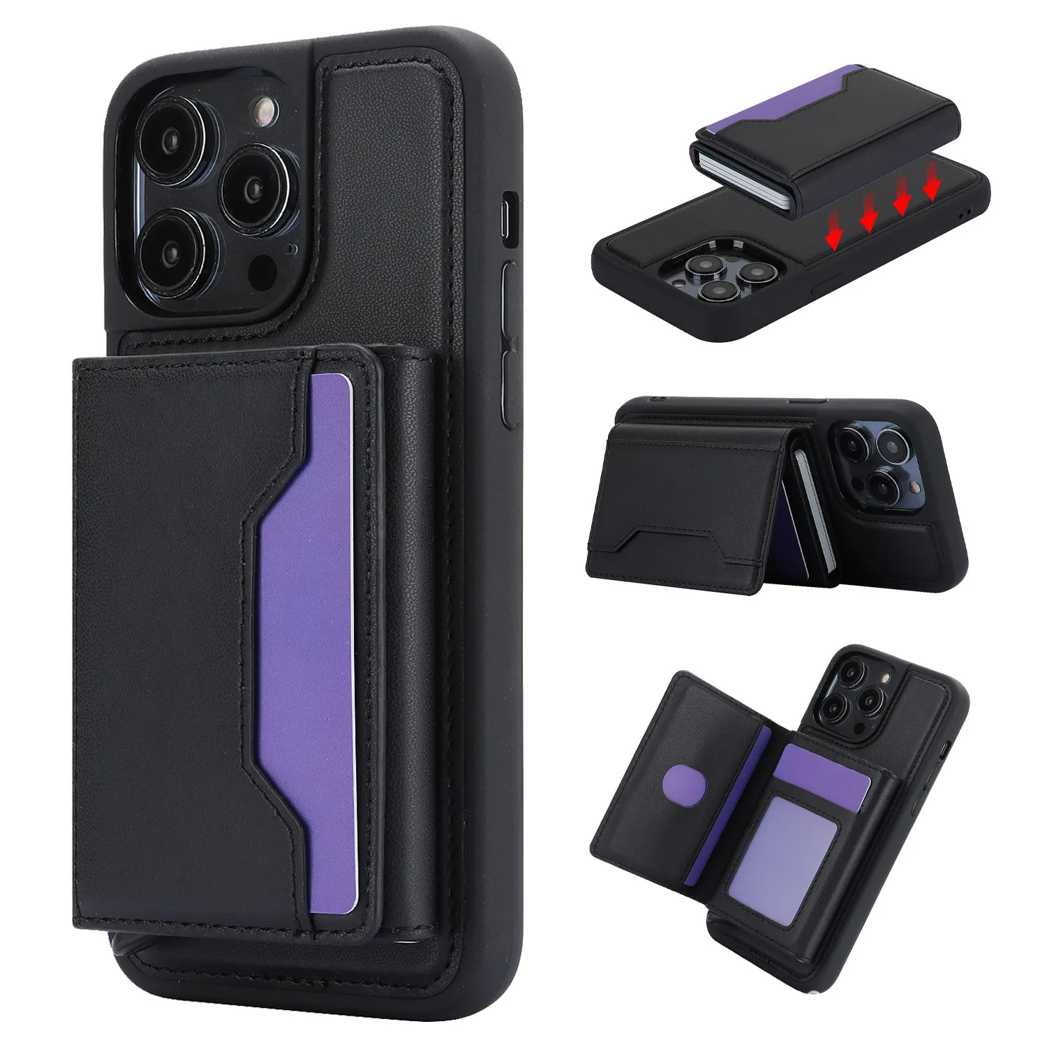 

The New Model Is Suitable for iPhone 15promax Pop-up Card Case Phone Case 14 13pro 12 11 Card Holder Xsmax Xr Protection Cover