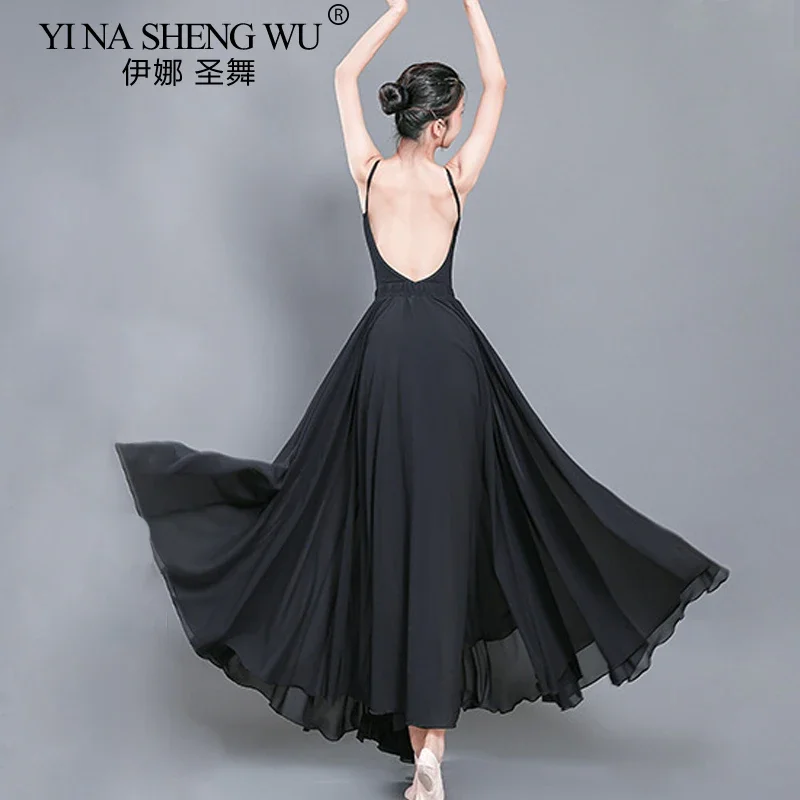 Spódnica szyfonowa z podwójnymi warstwami obracanymi o 720 stopni, spódnica do tańca ludowego chińskiego, spódnica do tańca brzucha, spódnica z wysokim stanem, spódnica do połowy ciała, spódnica do występów scenicznych