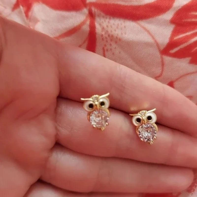 CAOSHI Sweet Lady Owl Earrings Female Delicate Gift Shiny Crystal Jewelry for Daily Life Exquisite Design Accessories for Women