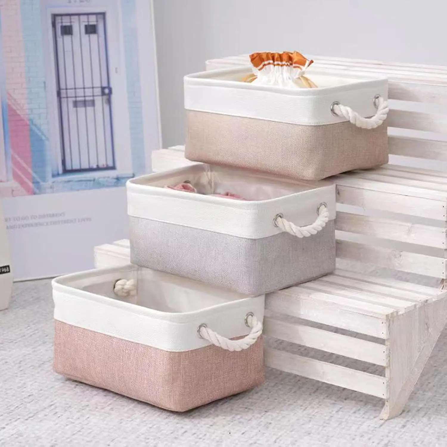 Storage Basket Cube Collapsible Storage Box Closet Storage Space Saving Easy To Clean Gift Cloth Toy Tray Furniture Essentials