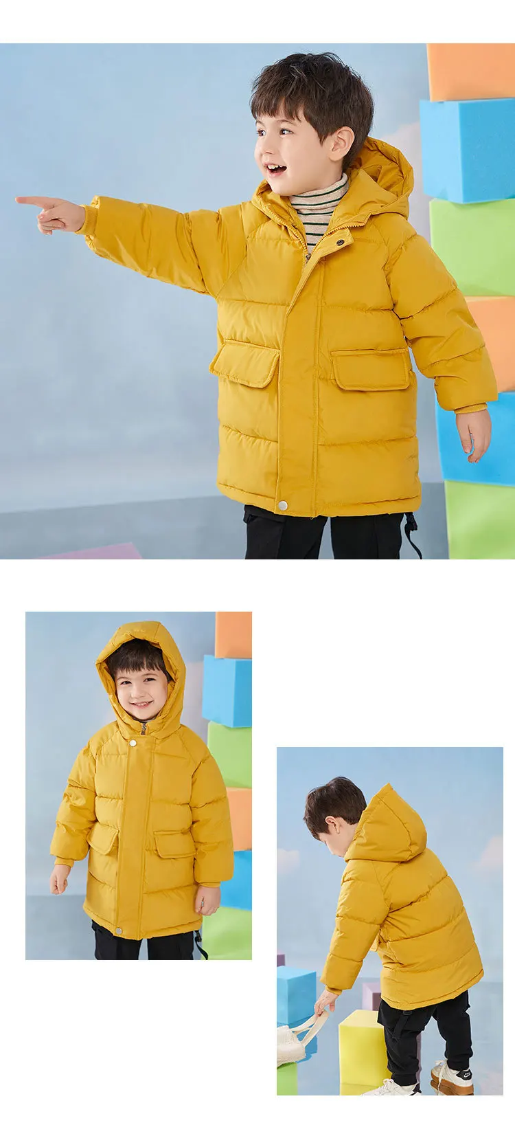 Lange, dicke Mäntel für Jungen, Mädchen und Kinder, warme Baumwolljacken, weiche, bequeme Sportbekleidung, winddichte Outfits für Kinder, lässige Freizeitkleidung für Babys und Kinder. – Detail 7