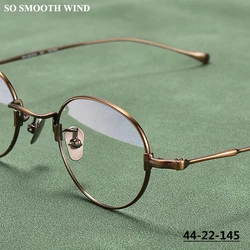 Japanese Handmade Pure Titanium Glasses Frame KMN53 Men Women Ultralight Round Eyeglasses Fashion Designer Eyewear Spectacles