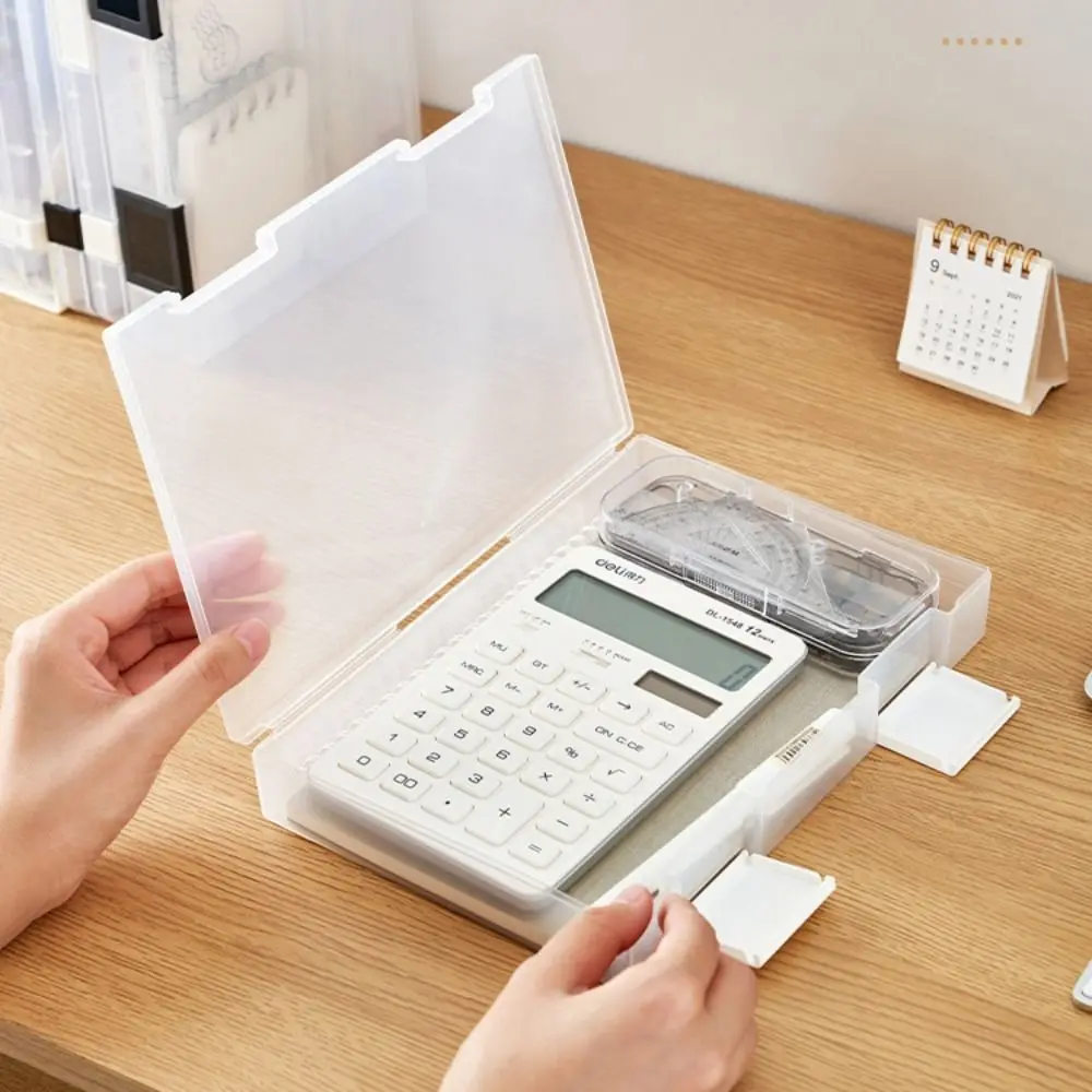 Transparent A4 File Box Portable Simple a5 Organize The Box Durable Folder a4 File Storage Box Desk Organization