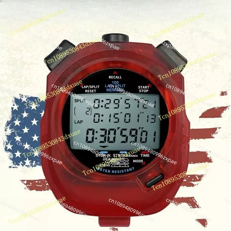 DT495D three rows of 100 memory stopwatch competition special coach referee waterproof