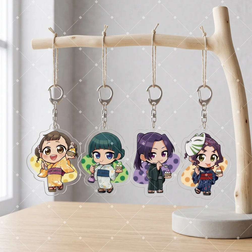 Anime The Apothecary Diaries Acrylic Keychain Maomao Jinshi Chibi Figure Keyring Cute Kimono Bag Pendant Cosplay Jewelry Gift