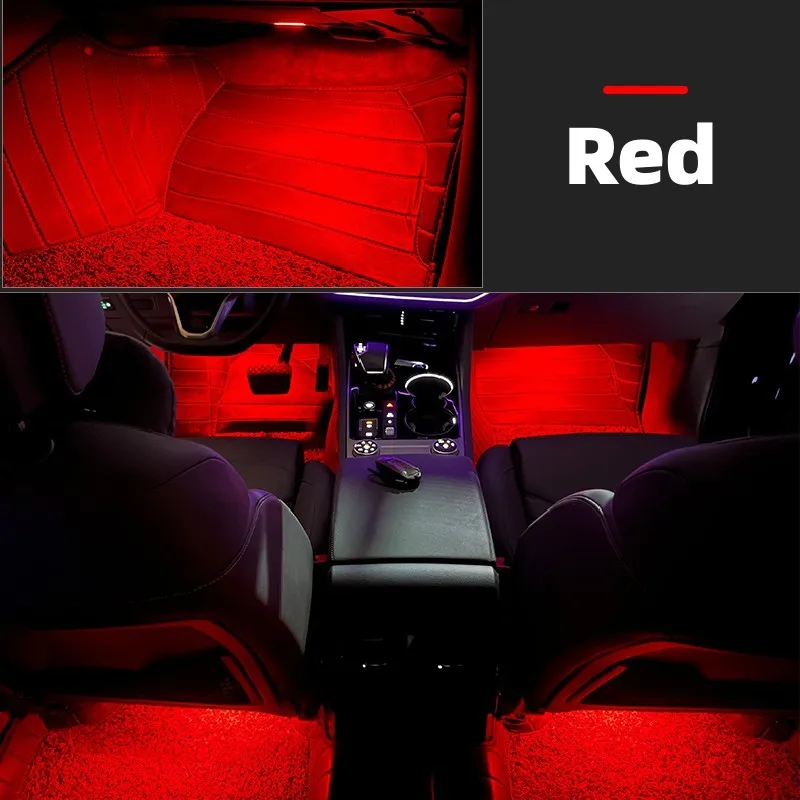 For Audi R8 4S RS3 8VA 2015~2024 Car Footwell Lights Ultra-bright LED Light Interior Atmosphere Neon Decoration Lamp Accessories