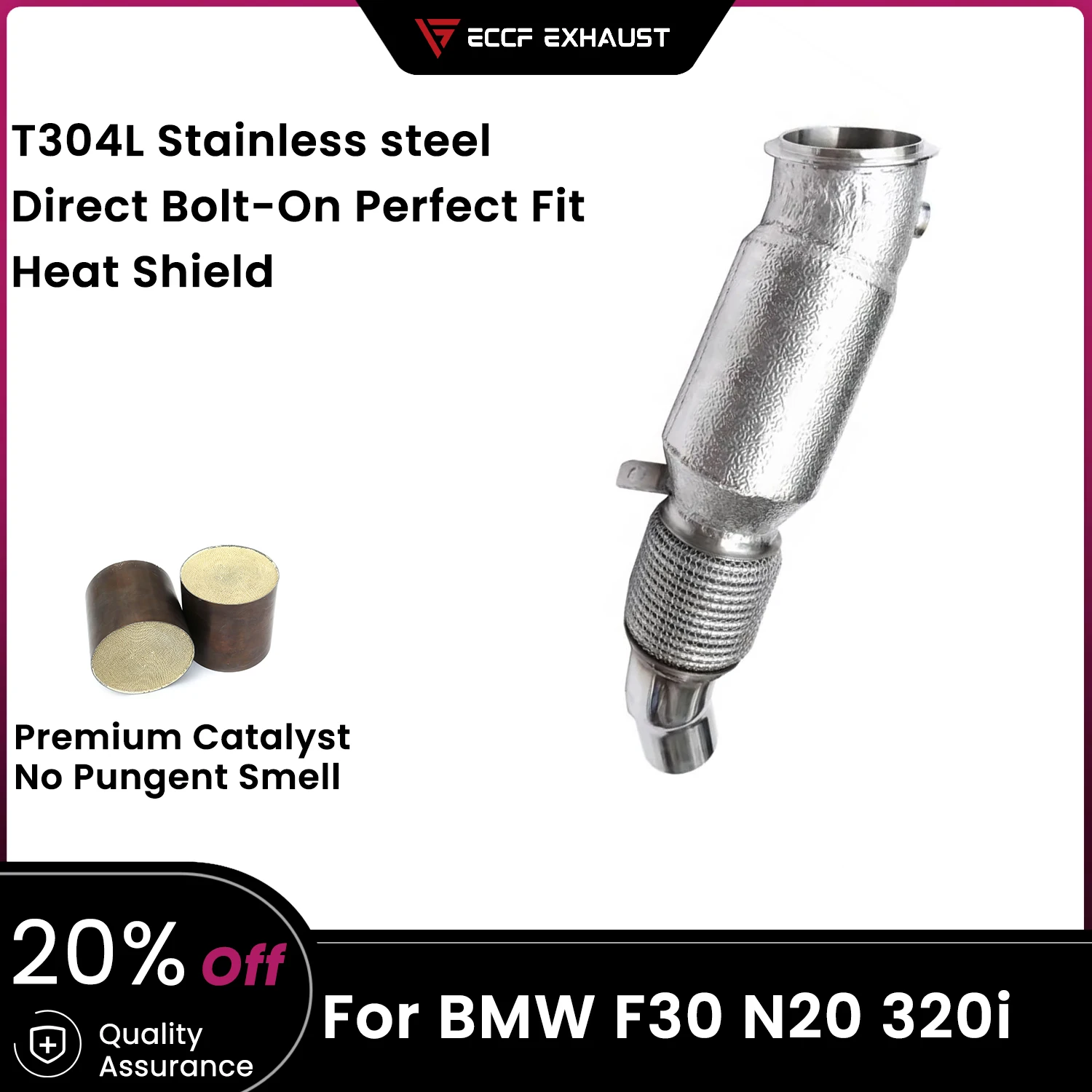 

ECCF Sports Downpipe For Audi S6 S7 RS6 RS7 C7 4.0T Aggressive Exhaust Sound High Flow Performance Upgrade Easy Installation