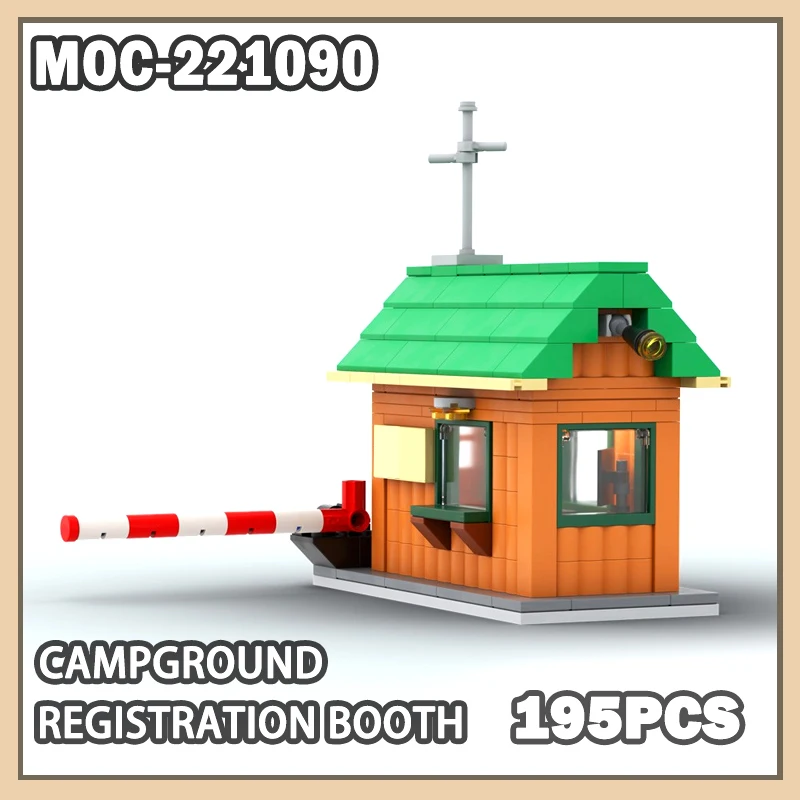 

MOC-221090 Кабинет для регистрации фона, строительные блоки, индивидуальная городская архитектура, обучающая игрушка-головоломка для мальчиков, новинка, сделай сам, для девочек, 195 шт.