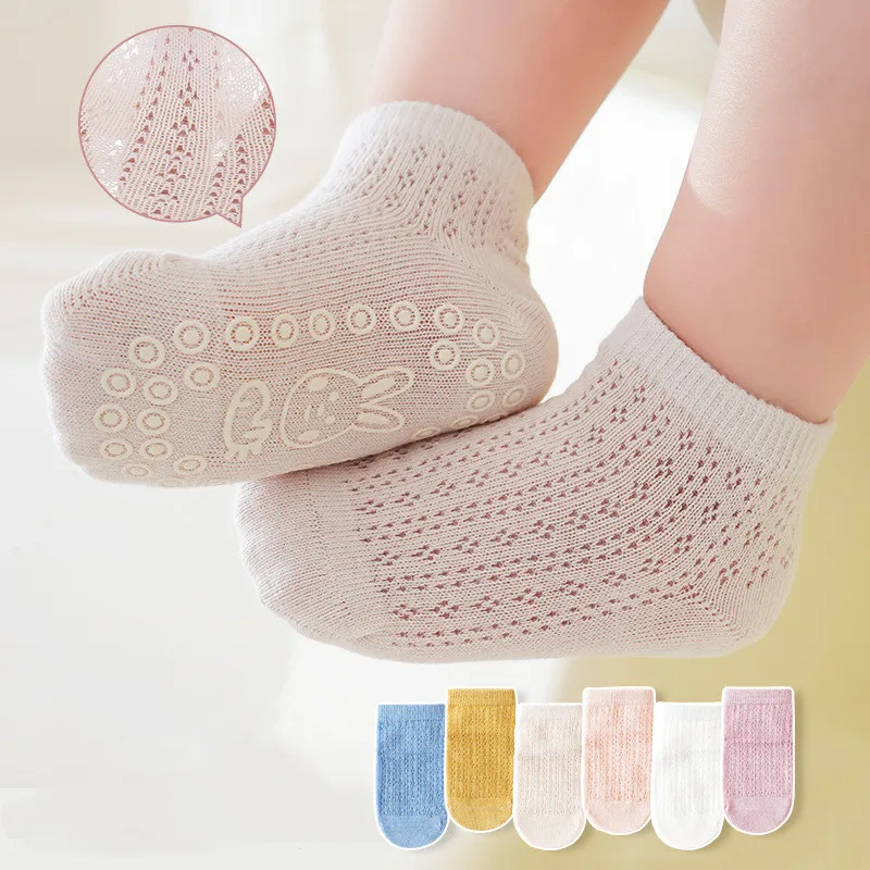 Summer Toddler Sock Korean Fashion Solid Color Short Sock for Baby Boy Girl Thin Breathable Soft Non-slip Floor Sock Indoor