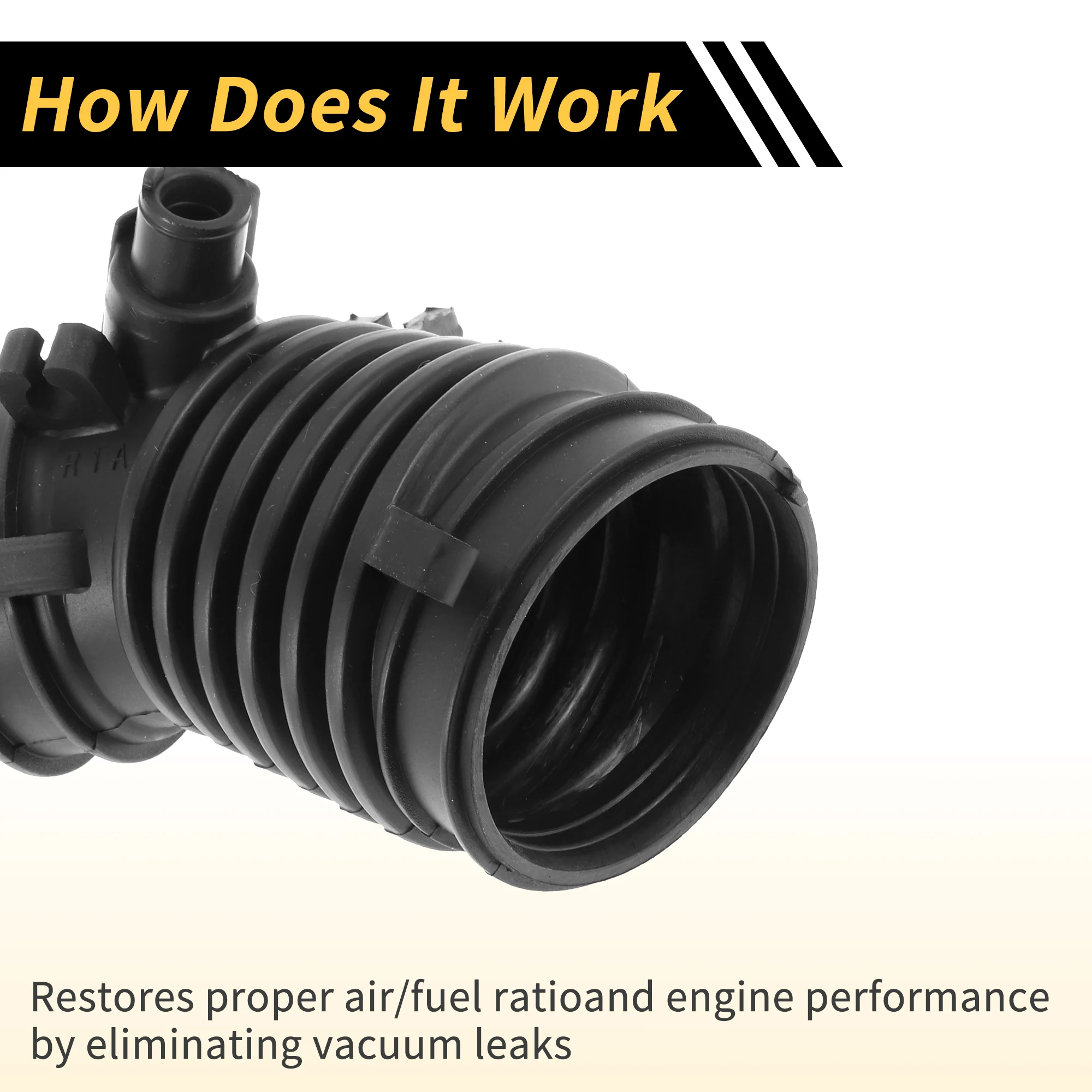 X Autohaux 1 قطعة خرطوم سحب السيارة متوافق مع Honda Civic 1.8L 12-15، خرطوم مدخل فلتر الهواء أسود رقم 17225R1AA01