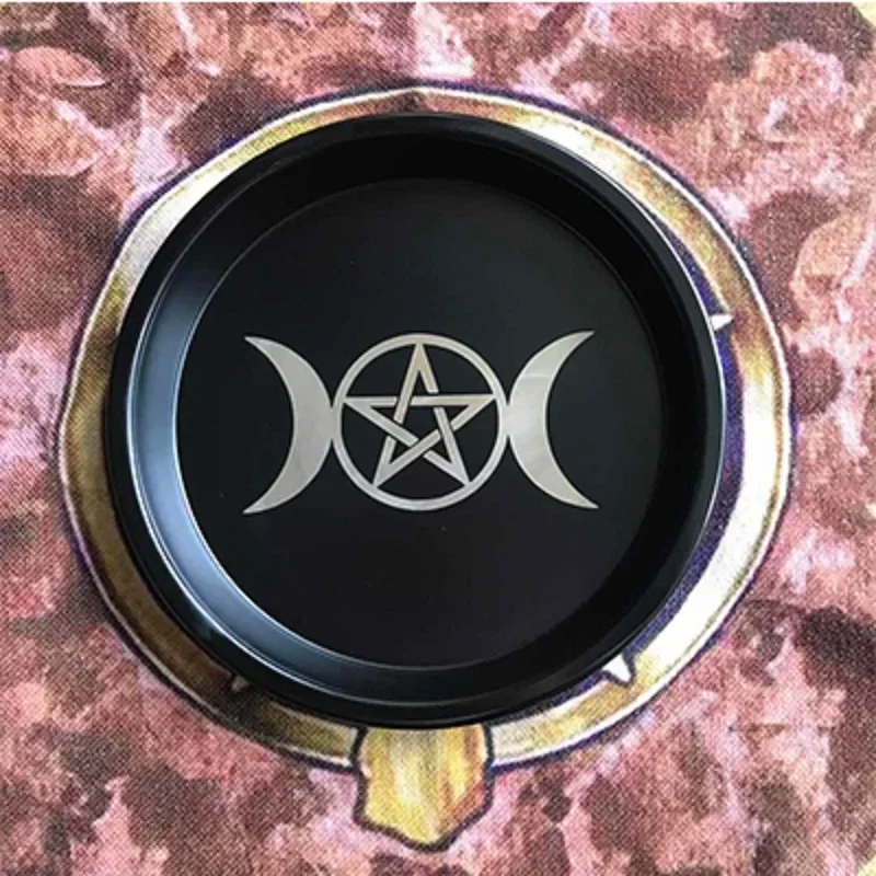 

Astrology Pentagram Candlestick table altar plate Triquetra Divination Wicca Witchcraft Props ceremony Accessories