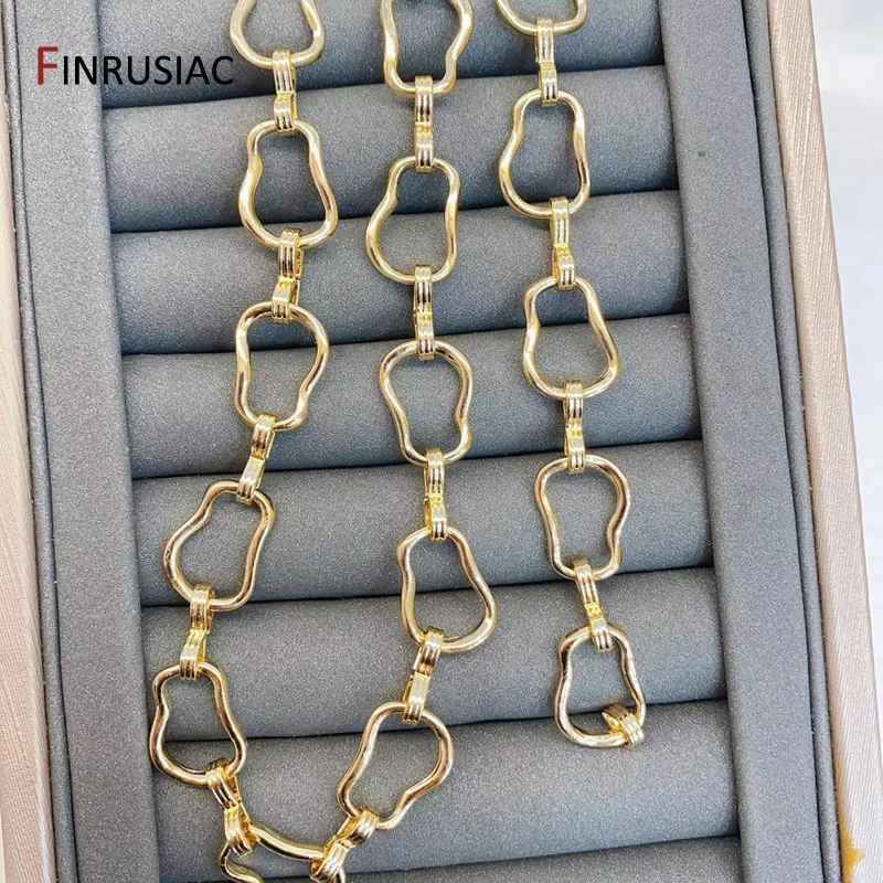 14K Gold Plated Alloy Metal Thick Punk Chain For Jewelry,Chunky Heavy Cable Link Chain for DIY Necklace Bracelet Making Findings view 4
