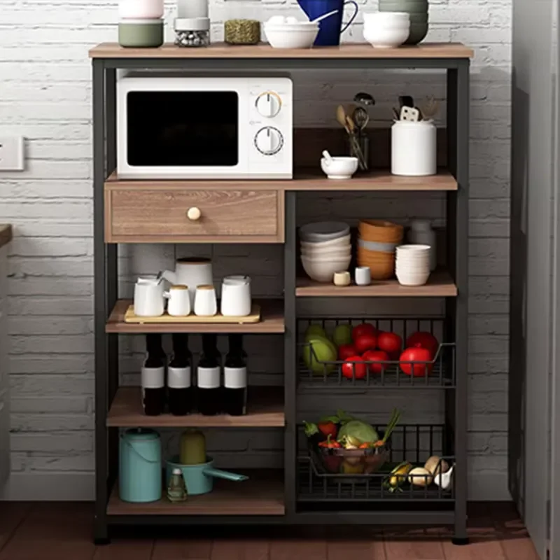 Kitchen Shelving Microwave Floor-style Multilayer Space Saving Shelving Kitchen Cupboard