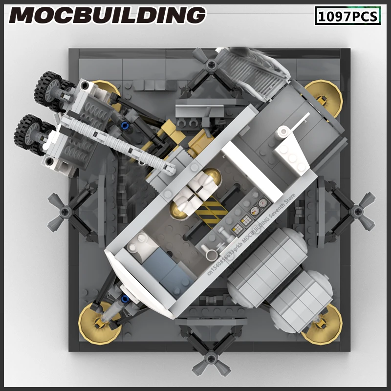 MOC Space Series Scene Model Building Blocks Moon Base Lunar Lander Set mattoni di assemblaggio fai da te collezione di giocattoli creativi Display regalo