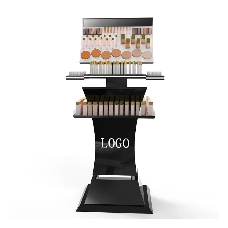 custom.Customized Retail Shop Cosmetic Display Shelf Beauty Products Display Cabinet Stand High End Makeup Display Stand