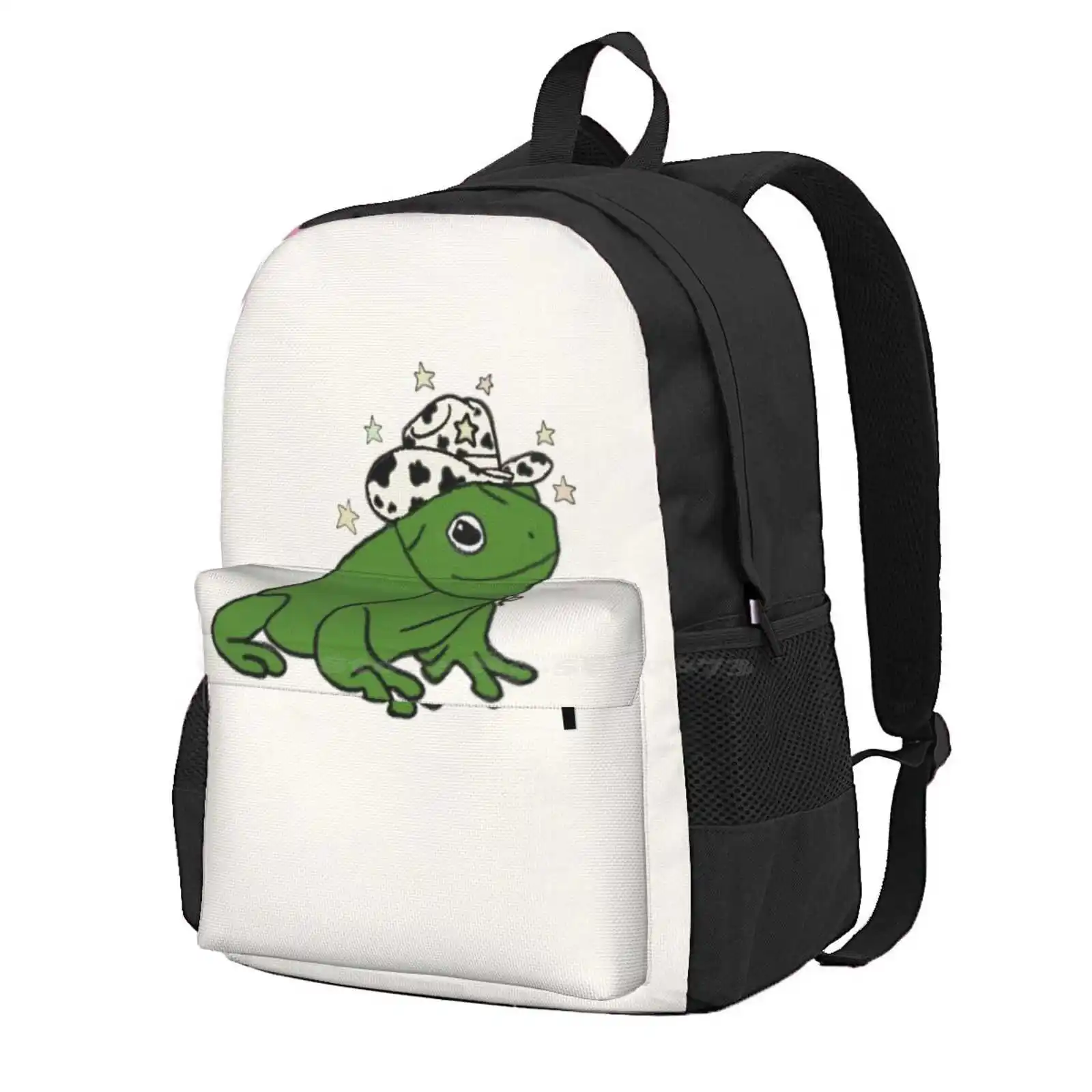 Frog With A Cowboy Hat ★ Hot Sale Schoolbag Backpack Fashion Bags Cottagecore Artsy Aesthetic Grandmacore Gardencore Vintage