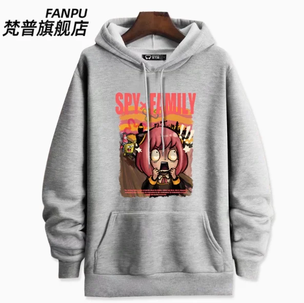 Anime SPY×FAMILY Anya Forger Sudadera con capucha Cosplay Otoño Invierno hombres mujeres abrigo chaqueta suelta Tops