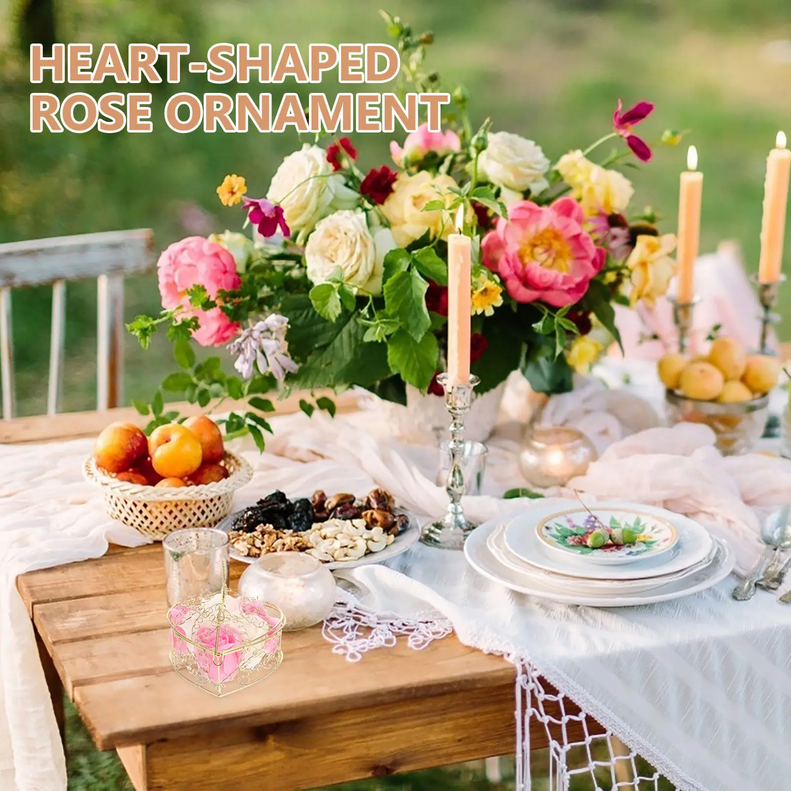 

2Pcs Heart Shape Scented Rose Soap Flowers Basket Decor Aromatherapy Bath Spa Home Decor Romantic Valentine Gift Idea