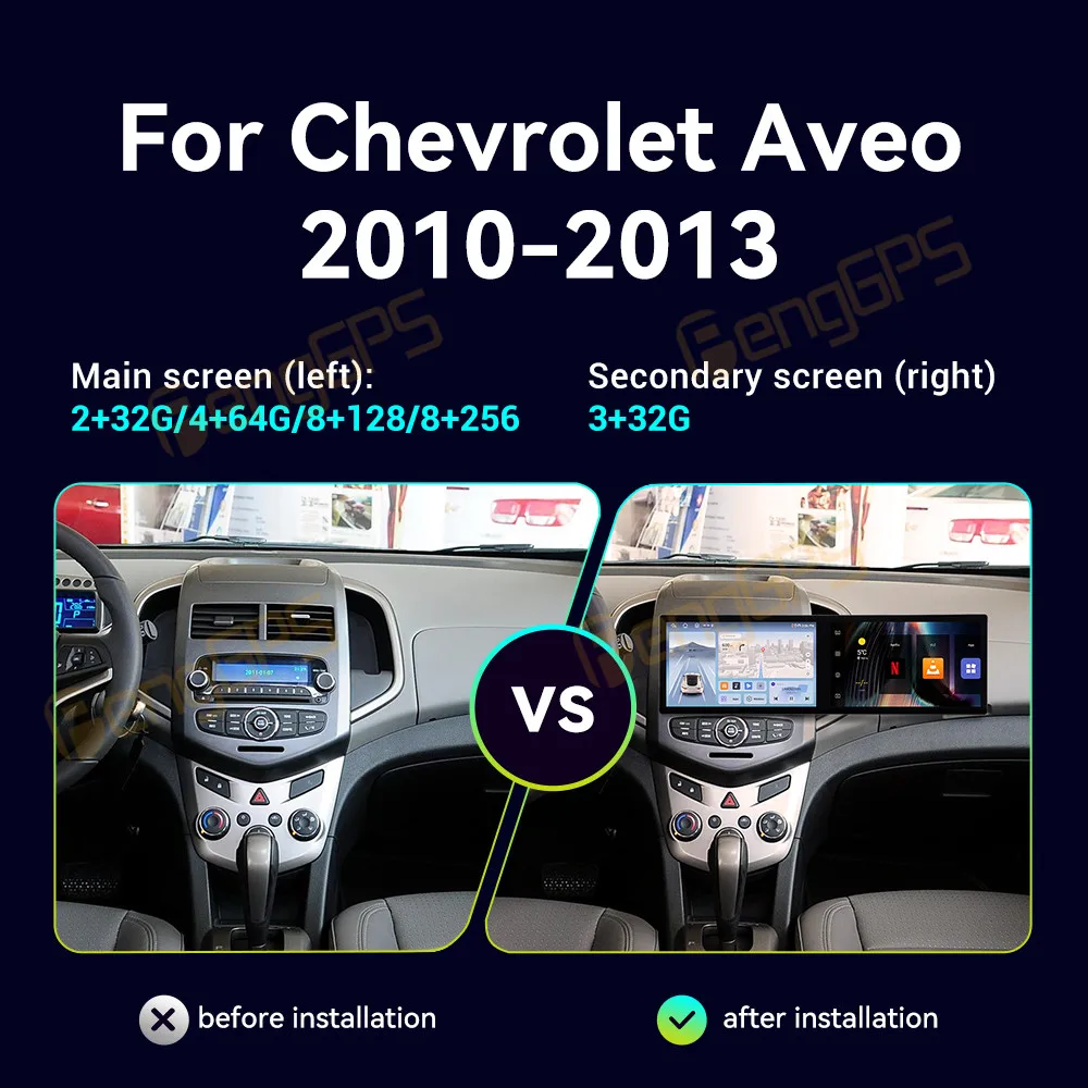 

Dual Screen Android 14 Car Radio GPS Navigation For Chevrolet Aveo 2010-2013 Multimedia Video Player Stereo Carplay Head Unit BT
