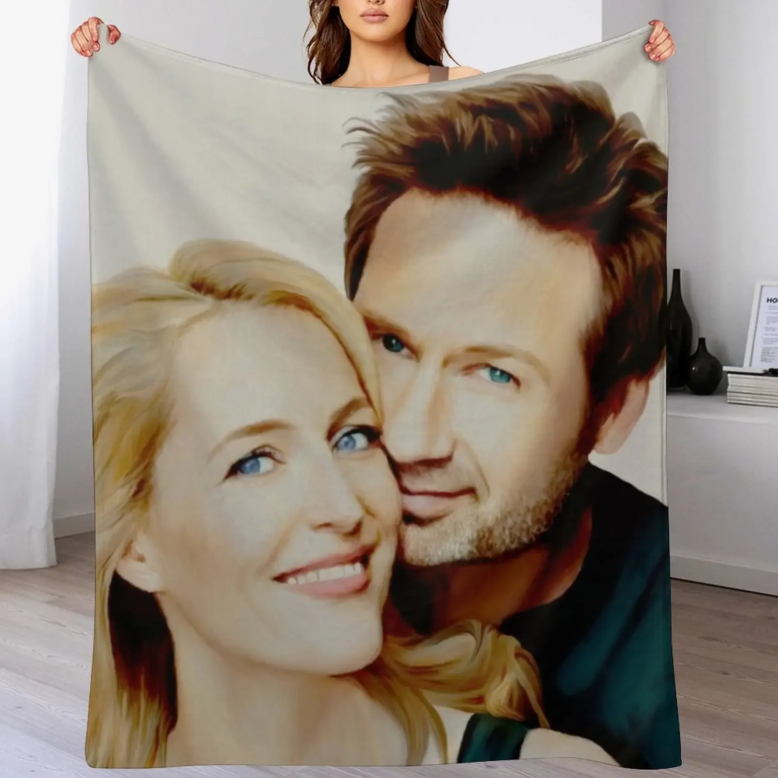 

Gillian and David painting Throw Blanket Nap For Decorative Sofa Blankets