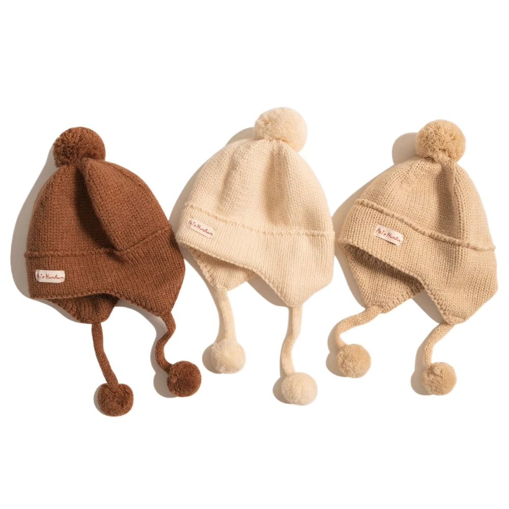 

Новая зимняя детская шапка с помпоном, шерстяная хлопковая вязаная детская шапка для девочек и мальчиков, детская шапка, детские аксессуары