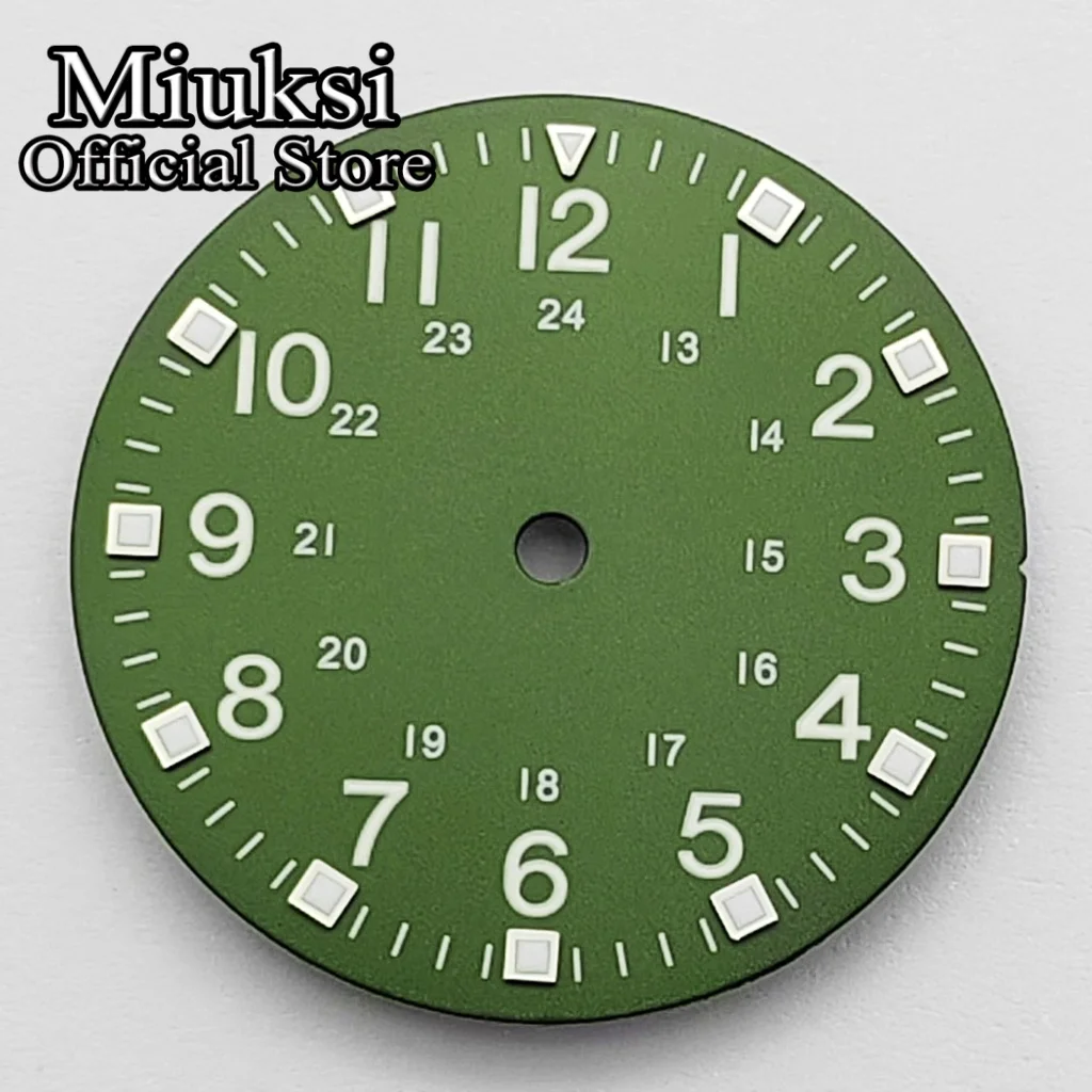 Miuksi 28,5 mm VH31 Zifferblatt, grün leuchtend, passend für VH31 NH35 ETA2824 2836 Mingzhu DG2813 3804 Miyota 8205 8215 821A Uhrwerke – Detail 7
