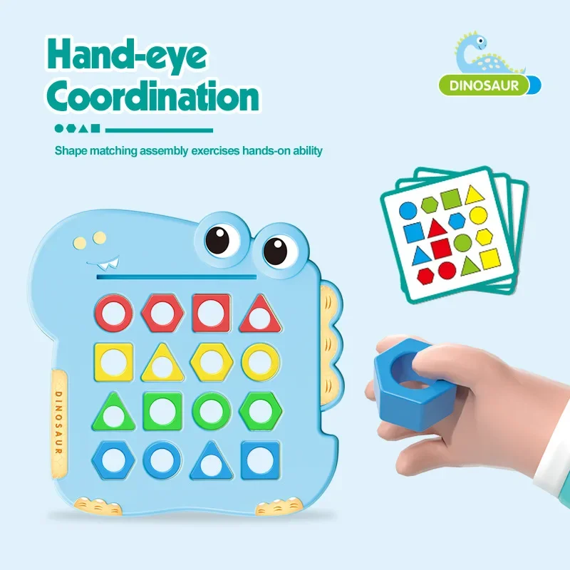 Shape Matching Game Color Sensory Educational Toy for 3+Years,Cross-Border Dinosaur Matching Training Thinking,Logic Toys,