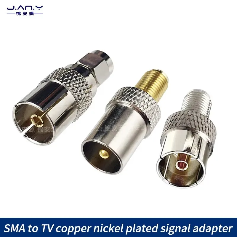 Copper gold-plated SMA to TV antenna adapter RF cable TV set top box communication signal connection IEC to SMA male and female