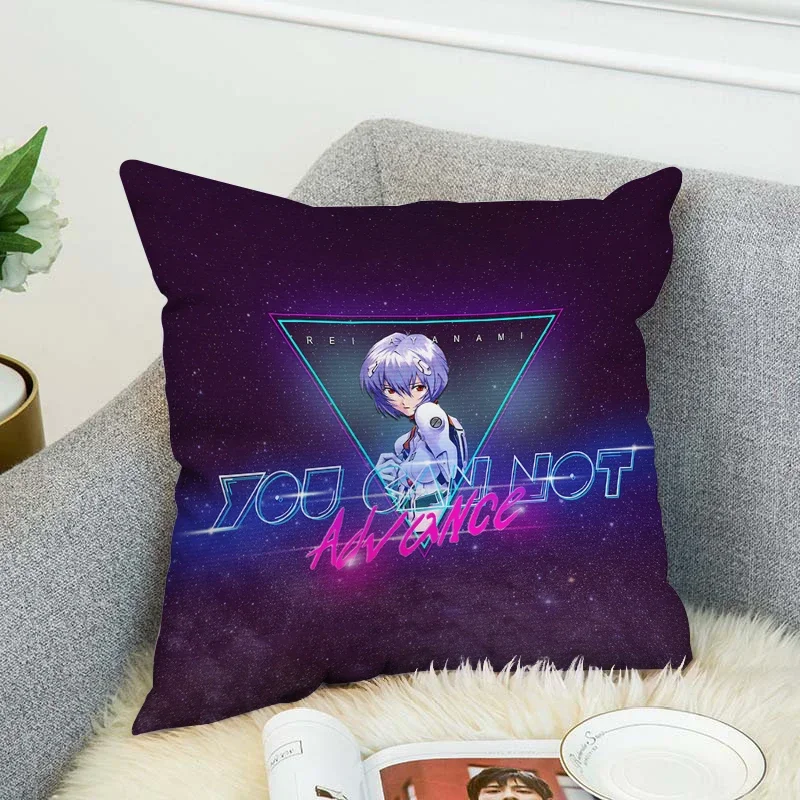 E-Evangelion Pillow Covers Decorative Cushions Cover for Sofa Throw Pillows Fall Decor Pilow Cases Pillowcase 45x45 Cushion Body