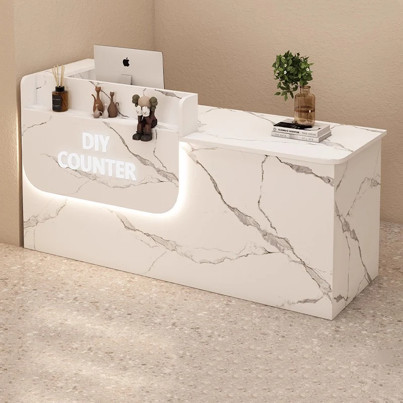 

Cashier Hair Salonhair Salon Reception Desks Modern Nordic Storage Luxury Trendy Reception Desk Decorations Commercial Furniture