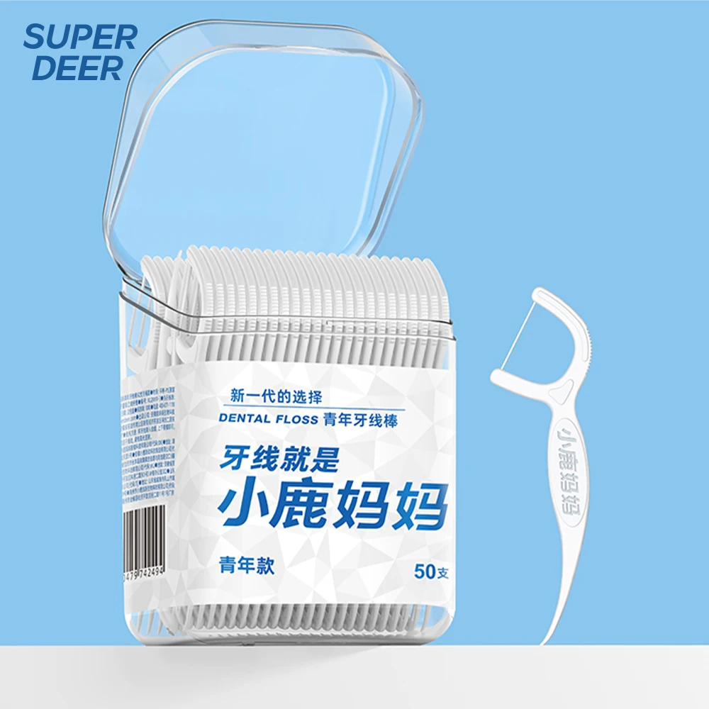 1/2/6Boxes Portable Disposable Dental Floss Plastic Toothpick High-tension Dental Floss Stick Dental Floss Box ﻿Oral Care