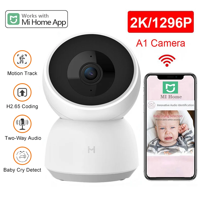 Câmera de Segurança IP Inteligente, Monitor do Bebê, Webcam, Visão Noturna, Vigilância por Vídeo, WiFi, 2K, Pro, 1296P HD, 360, Novo