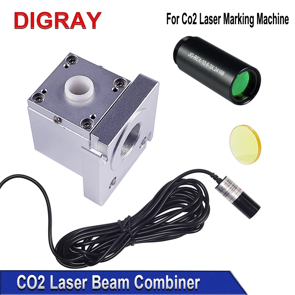 DIGRAY Co2 Laser Beam Combiner Kit Optional With Red Light Indicator Beam Combining Mirror & Beam Expanding Mirror.