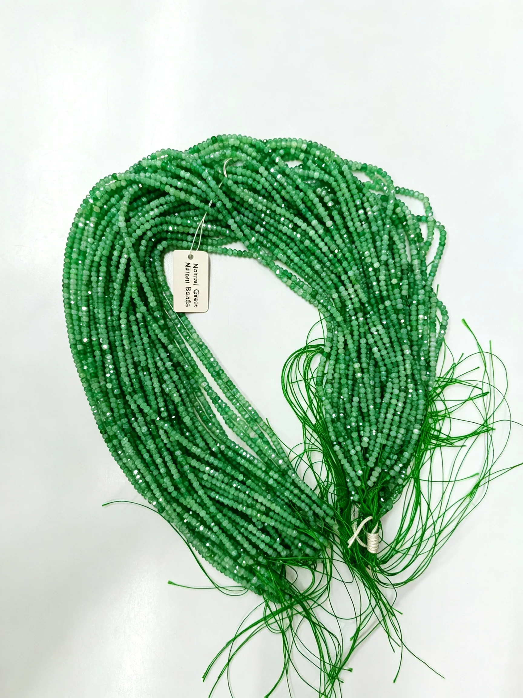 Natural Green Emerald Faceted 2x3mm Abacus Shape  Small Beads Making Necklaces Bracelets Jewelry