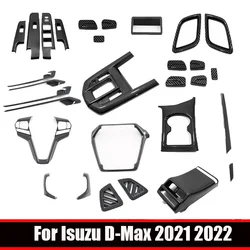 For Isuzu D MAX D-MAX DMAX 2021 2022 Interior Accessories carbonfiber Window Lift button Switch Panel gear shift panle cover
