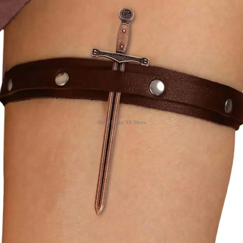 Band Pedang Rantai Paha Punk untuk Wanita Aksesori Kostum Pesta Unik