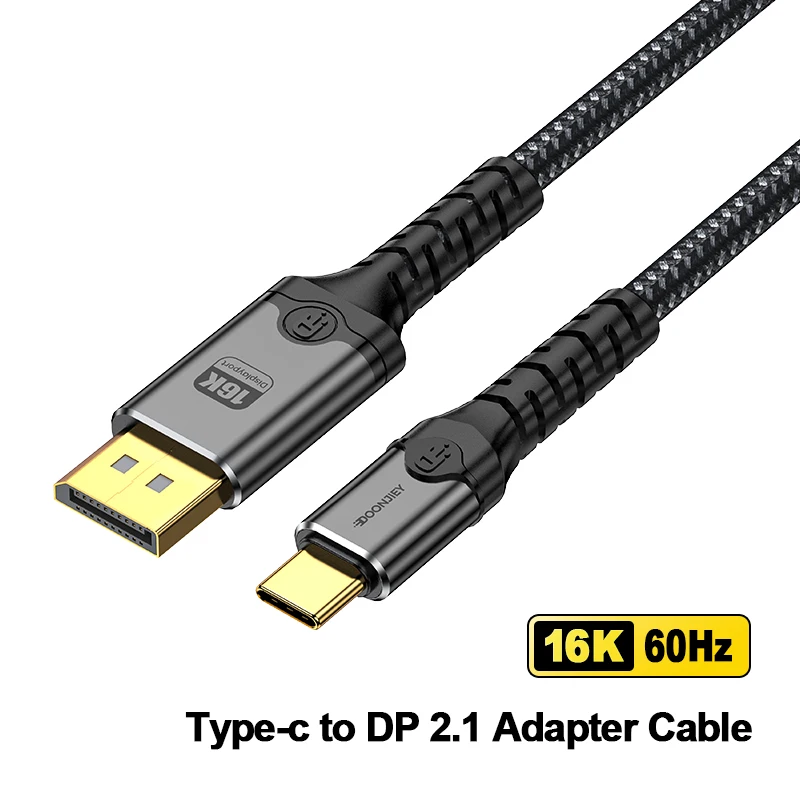 

High Quality USB C to Displayport 2.1 Adapter Cable Support 16K 60Hz 8K 60Hz Type C to DP Video Cable for Laptops Projector