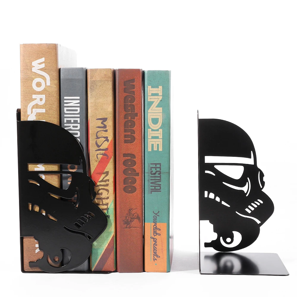 White Troopers Book Ends Organizer Book Iron Bookends Heavy Book Stand Shelf Book rack Stand Iron Home Desk Stationery