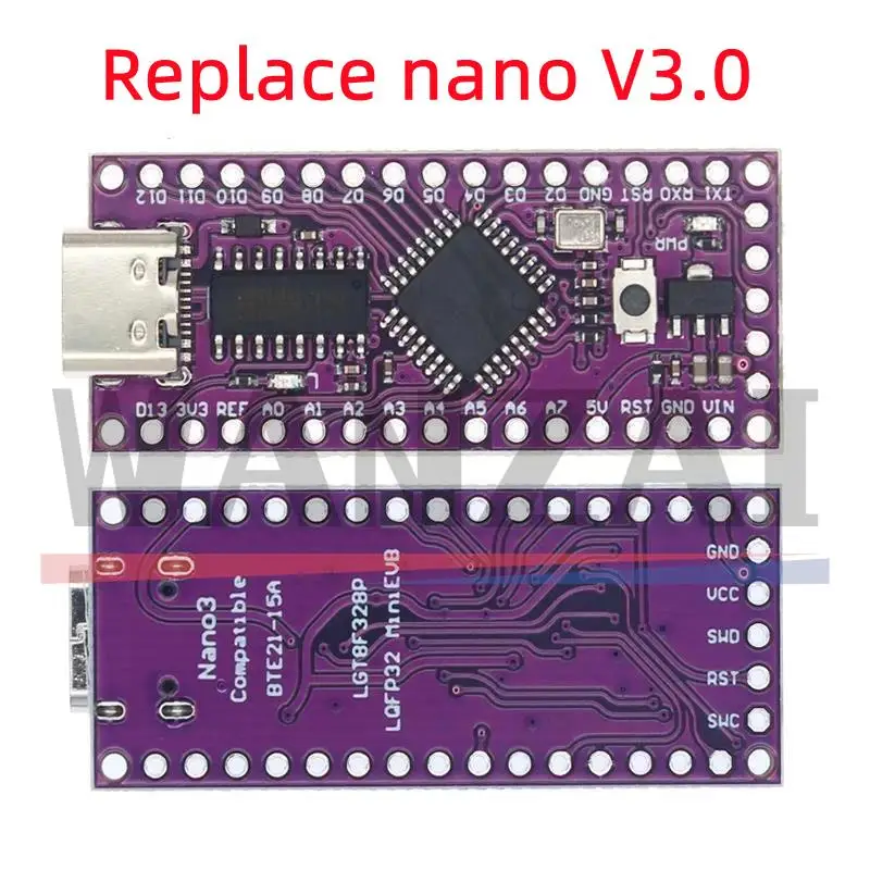 LGT8F328P-LQFP32 MiniEVB TYPE-C Sostituisci nano V3.0 con scheda di sviluppo oscillatore a cristallo