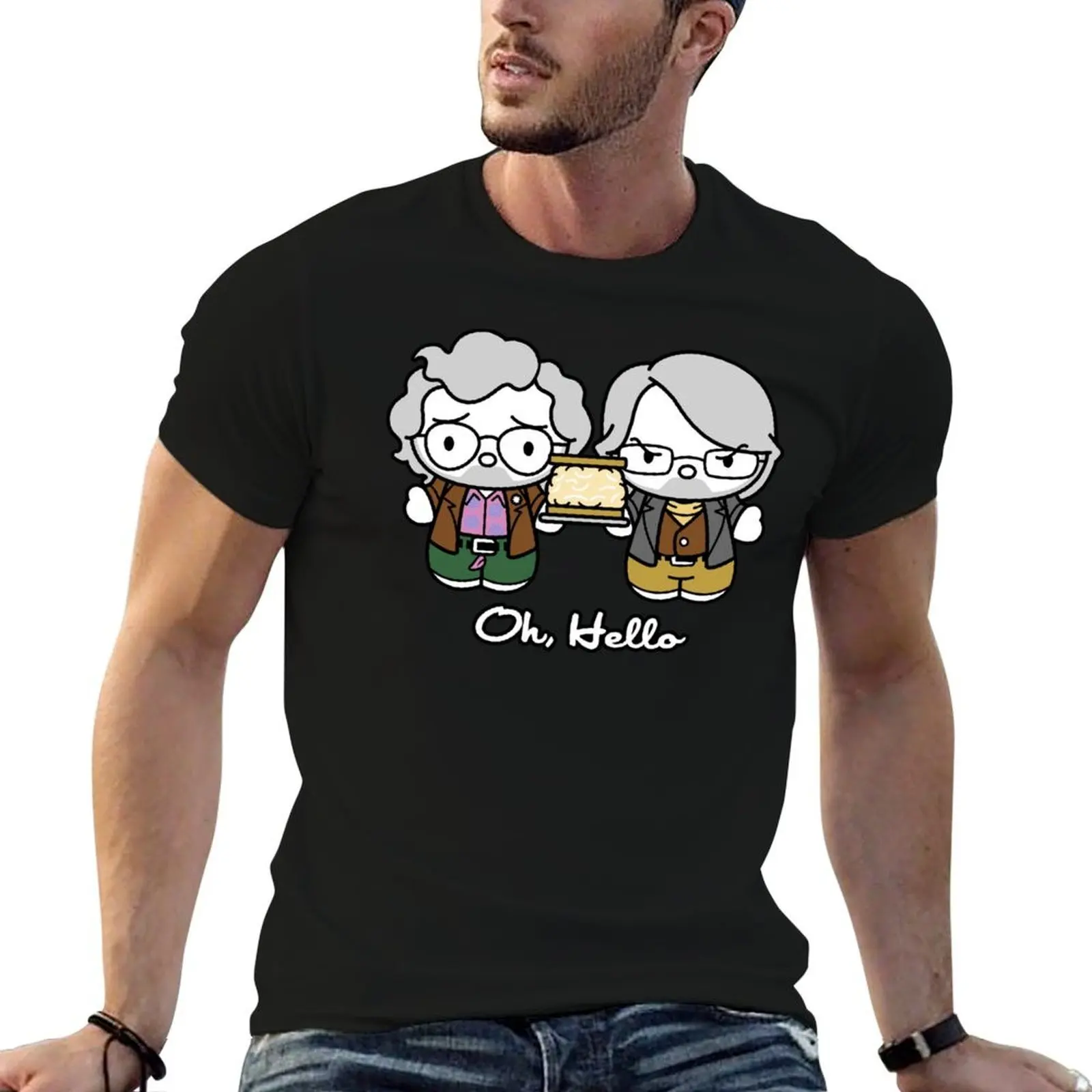 Oh, Hello T-Shirt man t shirt cotton black cotton t-shirt plain for man package T-Shirt