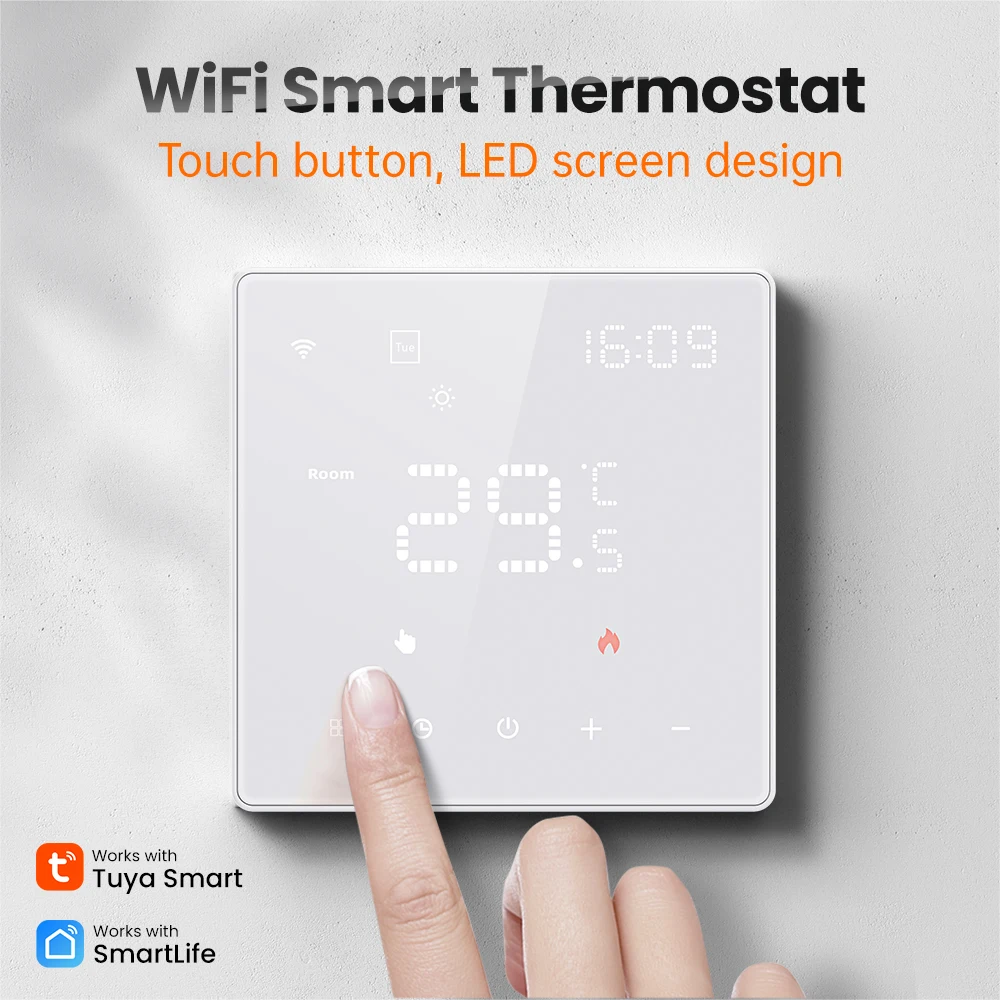 AVATTO Tuya HD LED Display WiFi Smart Thermostat for Electric floor Heating, Water/Gas Boiler Voice for alexa Alice Google Home