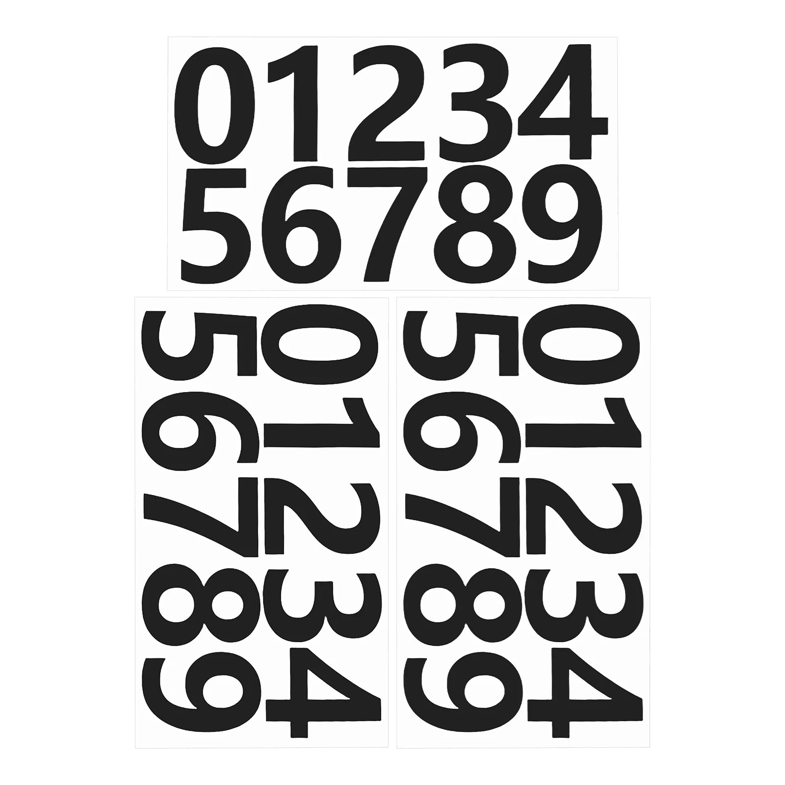 

3 Sets Digital Stickers Mailbox Adhesive-backed Letters and Numbers Black Address for