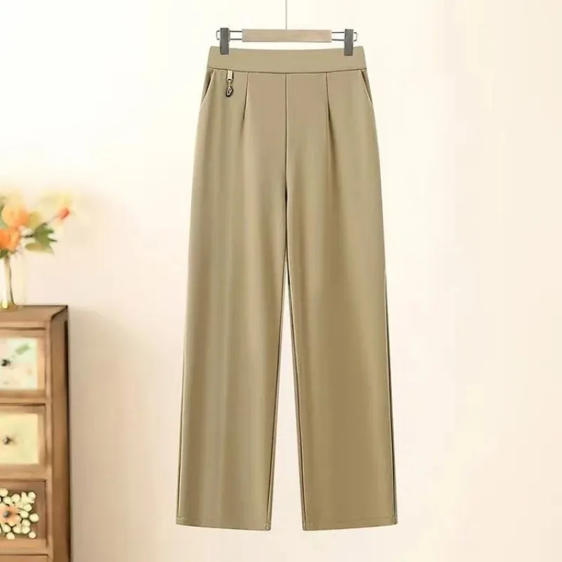 Pantalon droit taille haute pour femmes, élastique et à la mode, tempérament mince, polyvalent, pour les déplacements, nouvelle collection automne 2025