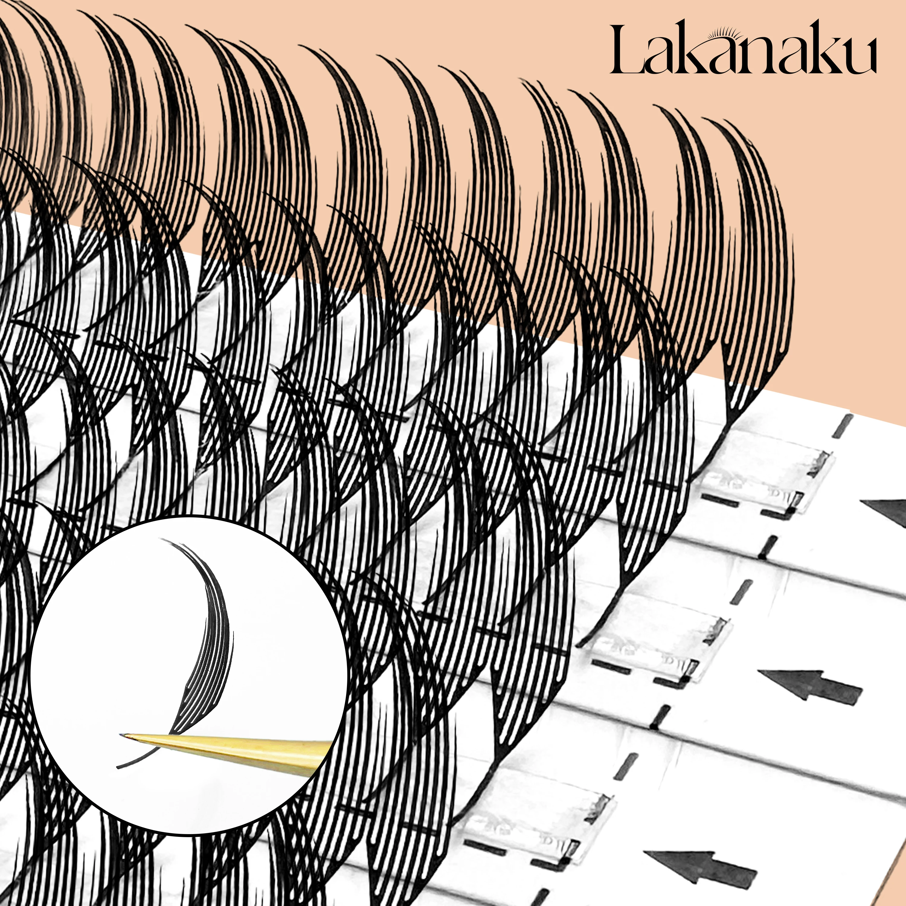 LAKANAKU Spire Fans Premade Anime Lashes Spikes Eyelash Extensions for Comic Eyelashes