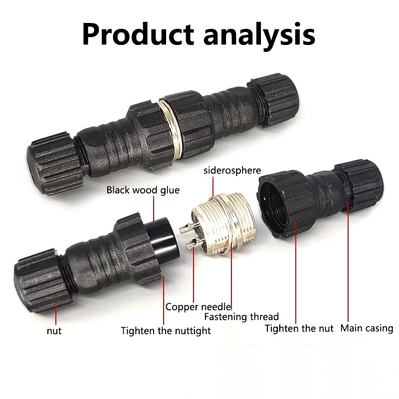 5/20/100Sets 2/3/4/5/6/7/8/9pin GX16 Aviation Male&Female Connector M16 Waterproof Back Nut Docking Plug And Socket