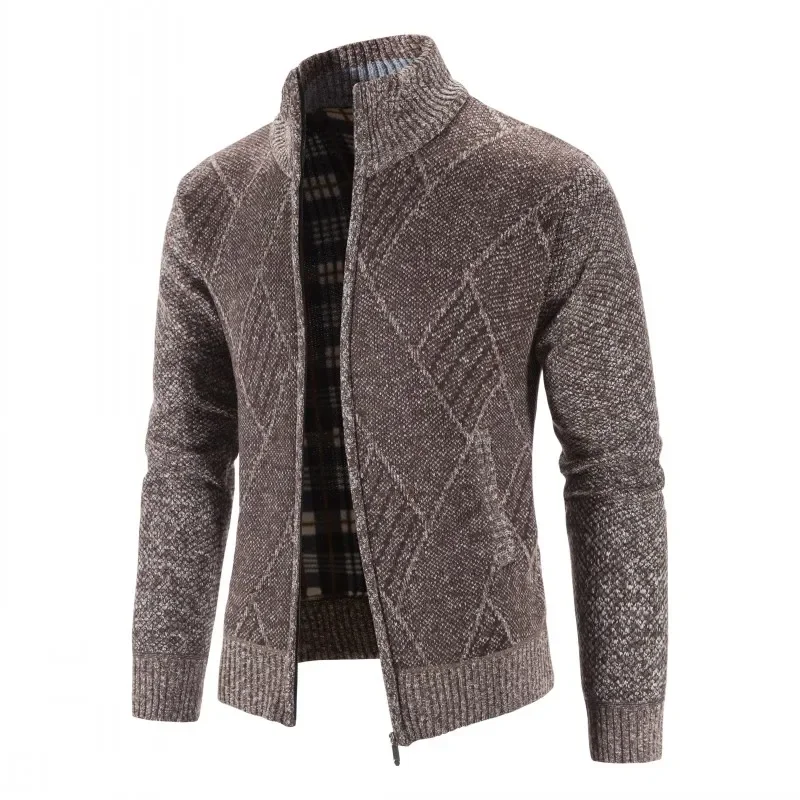 Winter Jackets Men Cardigans Sweatercoats High Quality Male Stand-up Collar Casual Cardigans Slim Fit Warm Sweaters Size 4XL