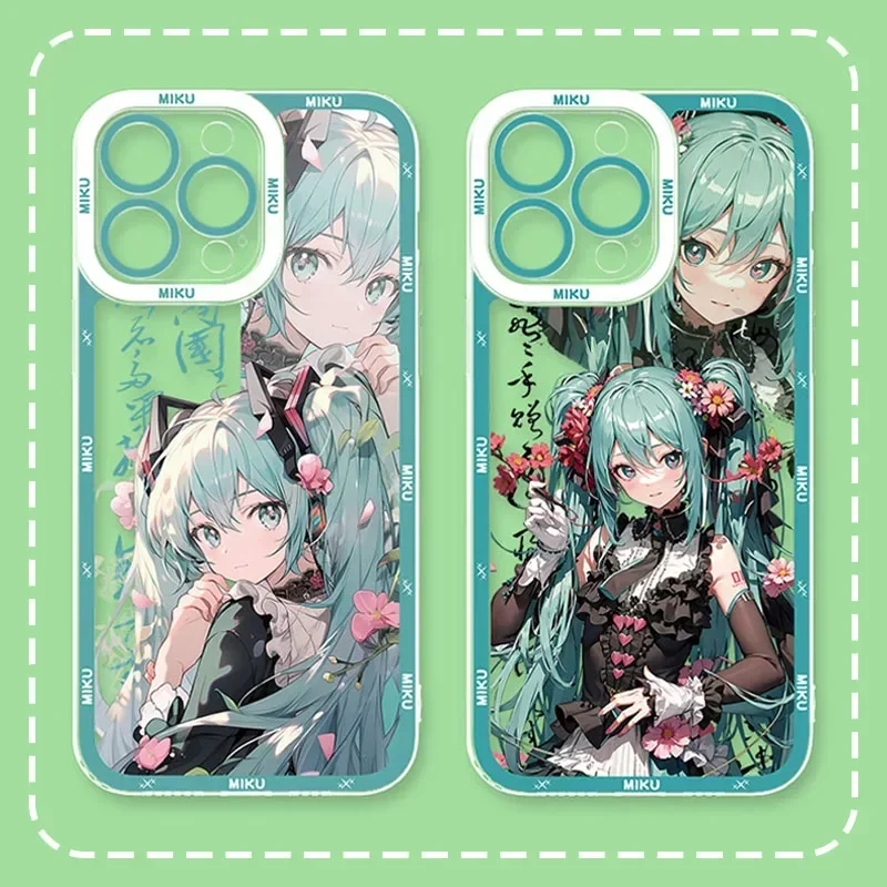 H-Hatsune Miku Phone Case For Samsung Galaxy A04 A04S A04E A13 A33 A53 A73 A52 A52S A72 A51 A71 Soft Silicone Clear Cover