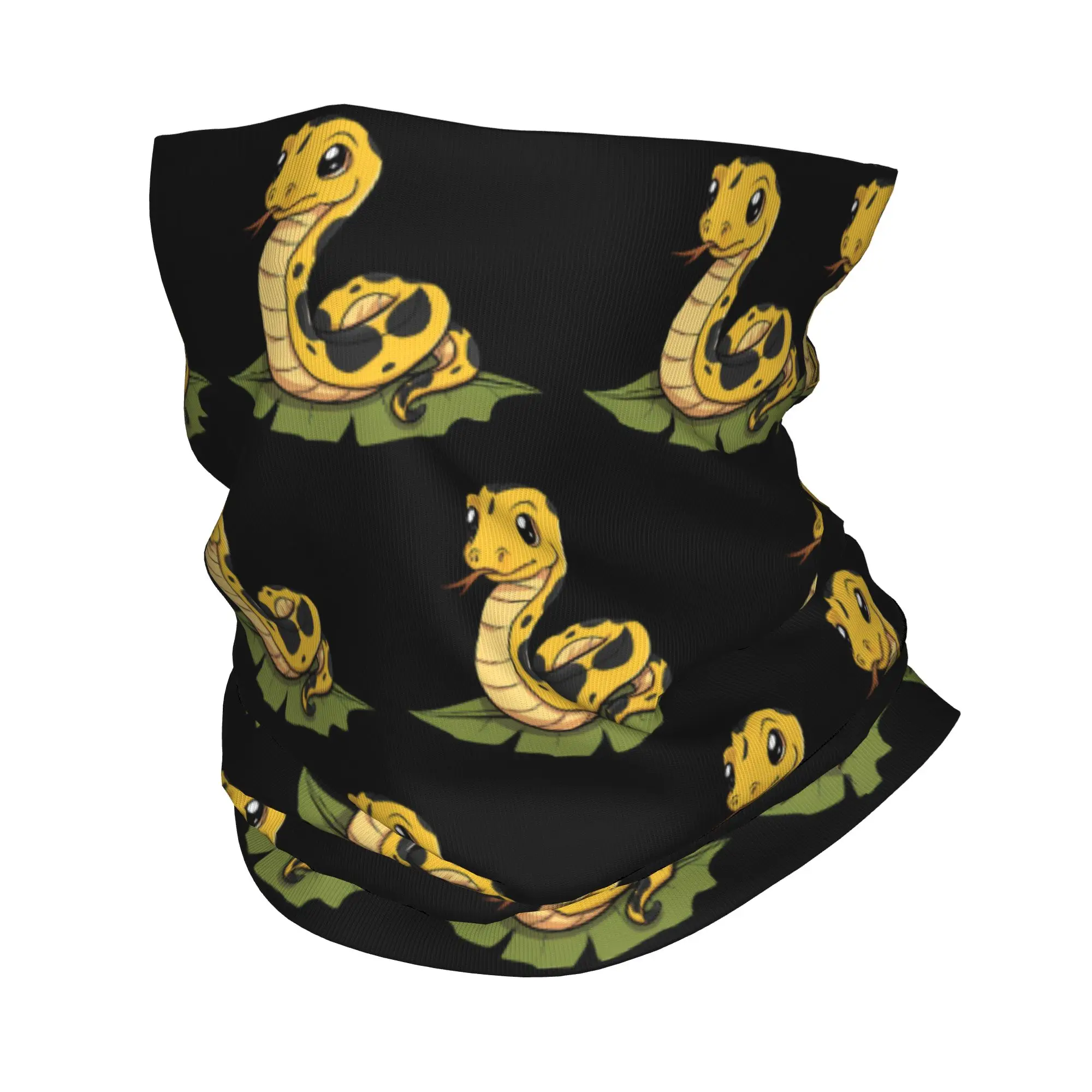 Golden Python Snake In Grass Bandana Neck Cover Printed Wrap Scarf Warm Cycling Scarf Riding Unisex Adult Windproof