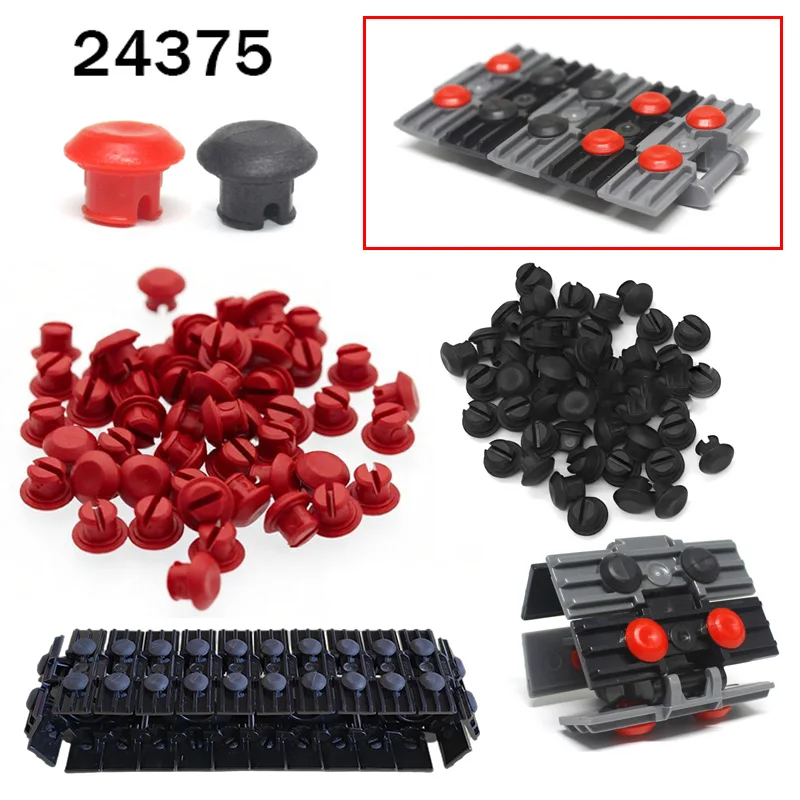 100-300Pcs Technical 24375 Rubber Tread Attachment MOC Building Block Parts Fit for 88323 57518 Link Tread Wide Kids Toys Gifts