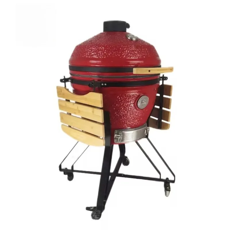Large ceramic barbecue grill outdoor charcoal grill with stainless steel mesh portable barbecue